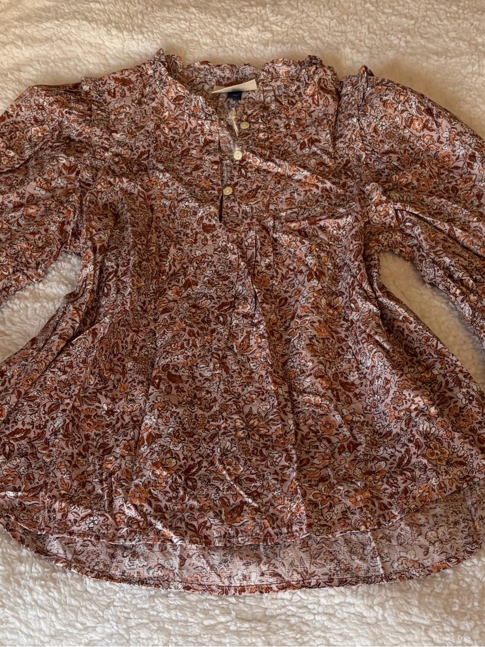 NWT Universal Thread Floral Boho Long Sleeve Blouse XS